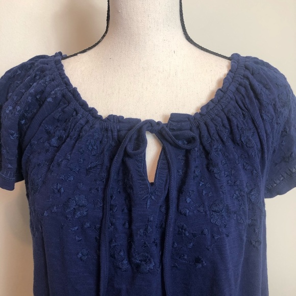 Harper blue embroidered top size s - Picture 2 of 8